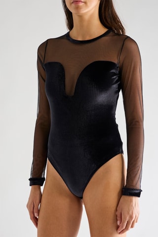 Body en velours Blues - Noir
