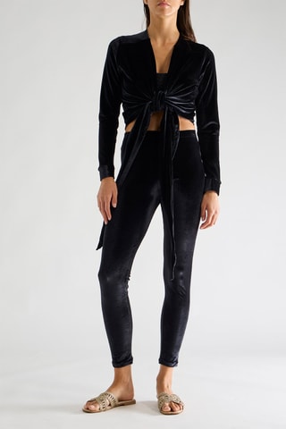 Legging 7/8 taille haute en velours Tricy - Noir