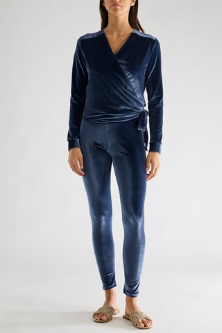 Legging en velours Tricy - Bleu