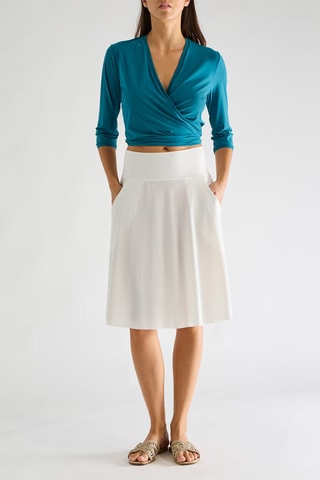 Jupe patineuse taille haute Joely - Ecume