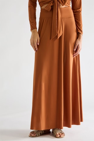 Jupe de plage taille haute Jaya - Noisette