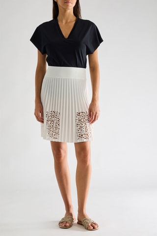 Plissérok Hoge Taille Josy - Ecume