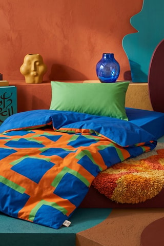 Parure de couette - Bleu et orange