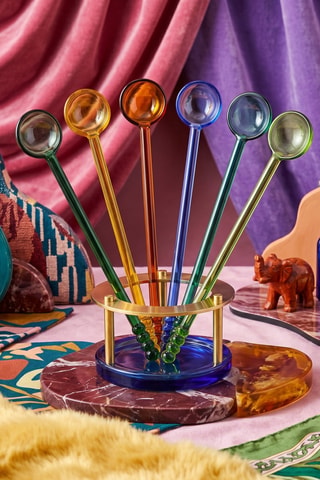 6 cuillères en verre borosilicate