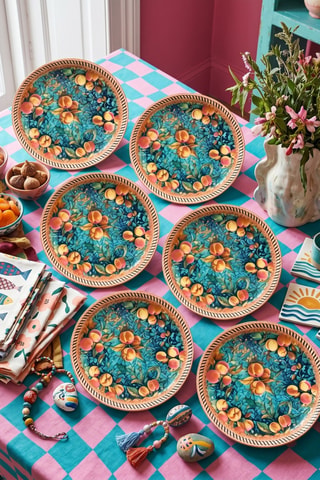 6 assiettes à dessert en céramique - 20 cm
