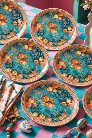 6 assiettes à dessert en céramique - 20 cm