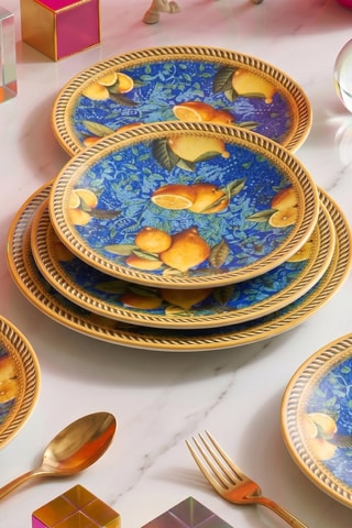 6 assiettes à dessert en céramique - 20 cm