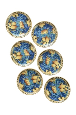 6 assiettes à dessert en céramique - 20 cm