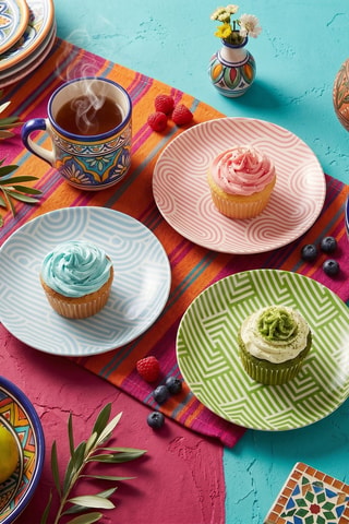 6 assiettes à dessert en porcelaine - 20 cm