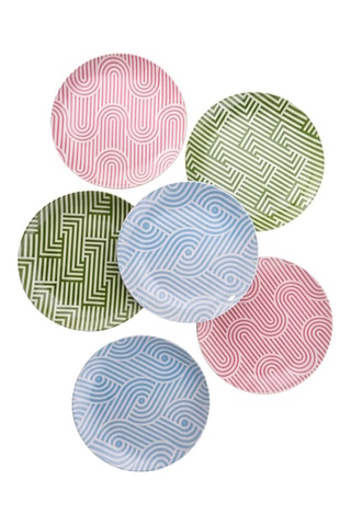 6 assiettes à dessert en porcelaine - 20 cm