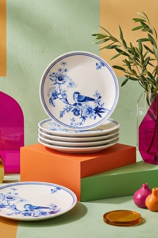 6 piatti piani in ceramica - 25,5 cm