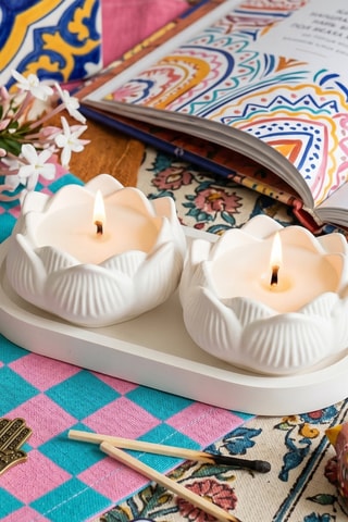 2 bougies parfumées Vanille - Blanc - Vanille