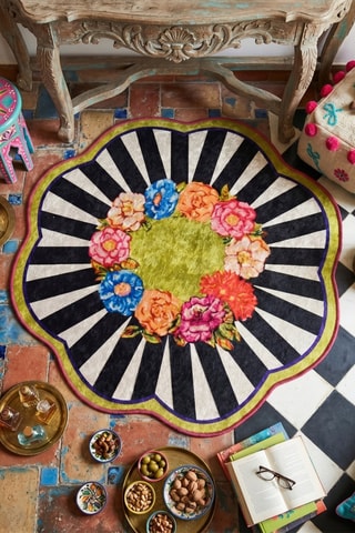 Tapis - Noir et rose