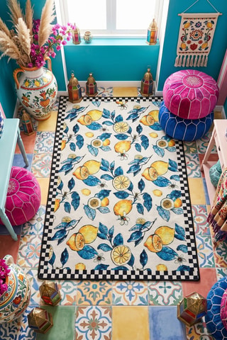 Tapis - Blanc et jaune