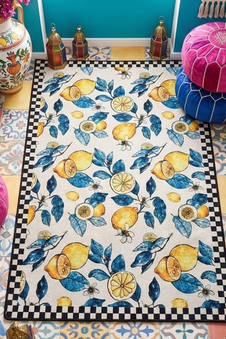 Tapis - Blanc et jaune