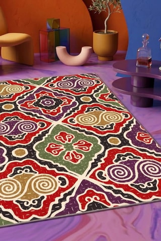 Tapis - Rouge et vert