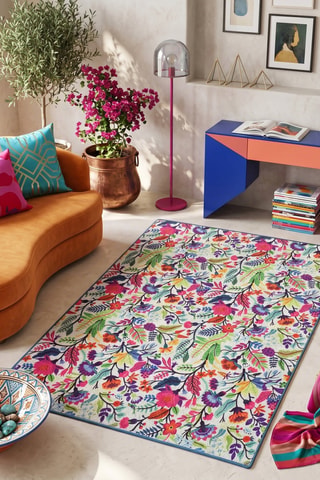 Tapis - Vert et rose