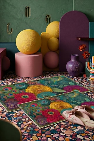 2 tapis de bain - Vert - 50 x 60/60 x 100 cm