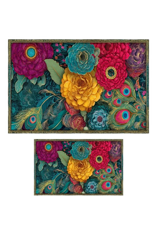 2 tapis de bain - Vert - 50 x 60/60 x 100 cm