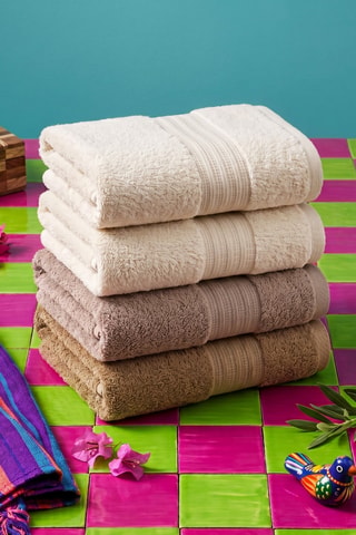 4 serviettes de toilette - Marron - 50 x 85 cm