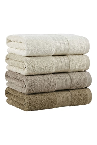 4 serviettes de toilette - Marron - 50 x 85 cm