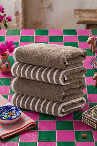 4 serviettes de toilette - Marron - 50 x 90 cm