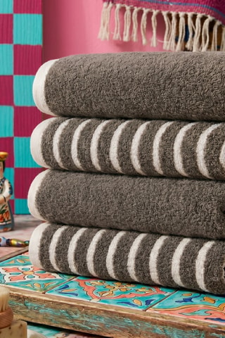 4 serviettes de toilette - Anthracite - 50 x 90 cm