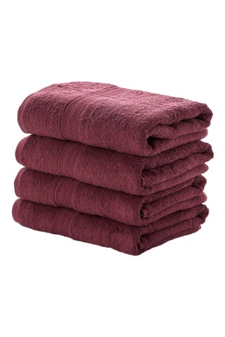 4 serviettes de toilette - Bordeaux - 50 x 90 cm