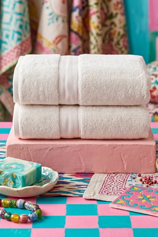 2 draps de douche - Ecru - 70 x 140 cm