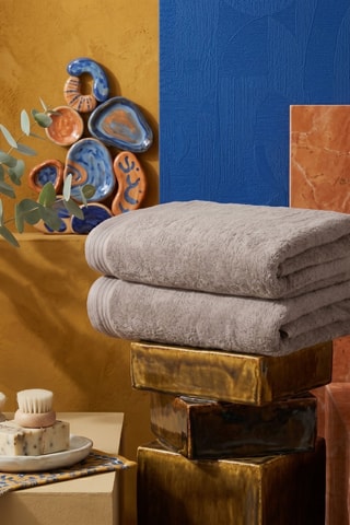 2 draps de douche - Beige - 70 x 140 cm