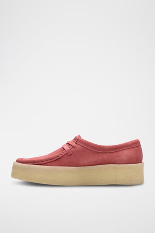 Mocassins plateformes en nubuck Wallabee - Rose