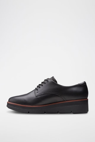 Derbys compensés en cuir Shaylin Lace - Noir
