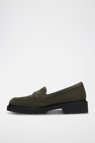 Mocassins plateformes en cuir Lauryl - Kaki