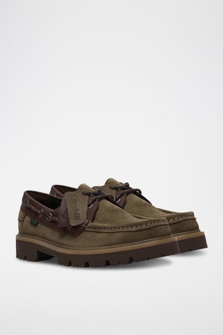 Chaussures bateau en nubuck Cleyhill - Kaki