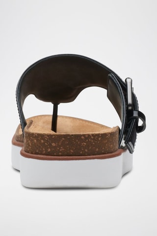 Tongs en cuir Elayne Step - Noir