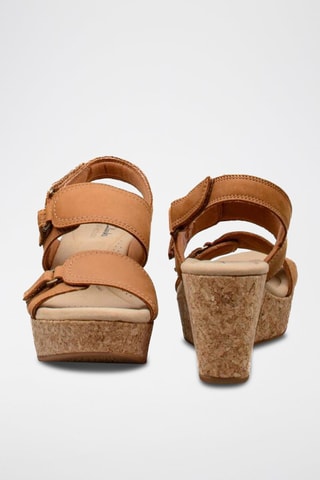 Sandales compensées en nubuck Rose - Marron
