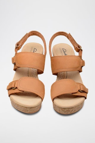 Sandales compensées en nubuck Rose - Marron