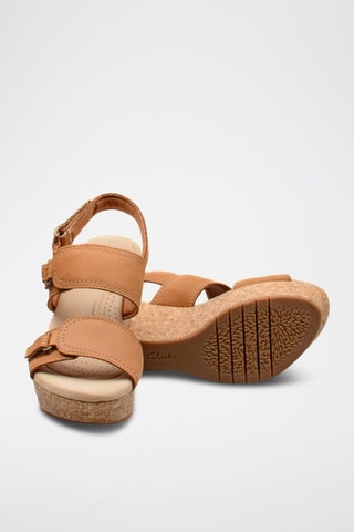 Sandales compensées en nubuck Rose - Marron