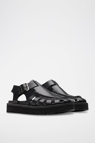 Sandales plateformes en cuir Meadow - Noir