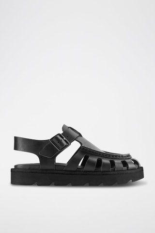 Sandales plateformes en cuir Meadow - Noir