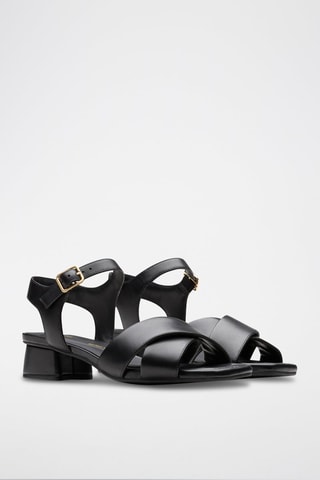Sandales à talons en cuir Serina35 - Noir