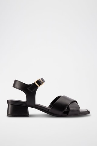 Sandales à talons en cuir Serina35 - Noir
