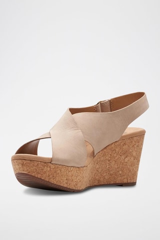 Sandalias de nobuk de cuña Annadel - Beige