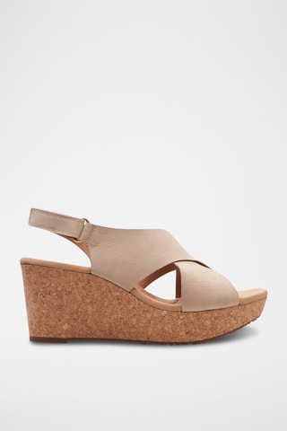 Sandalias de nobuk de cuña Annadel - Beige