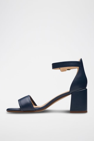 Sandalias de piel de tacón Ezoria - Azul marino
