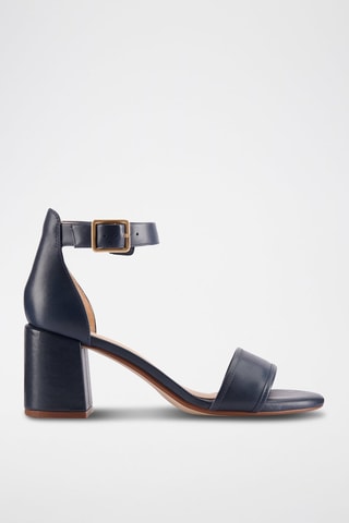 Sandalias de piel de tacón Ezoria - Azul marino