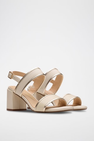 Sandales à talons en cuir Ezoria - Crème