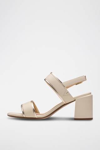 Sandales à talons en cuir Ezoria - Crème