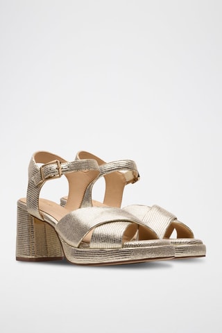 Sandales compensées en cuir Ritzy75 - Doré