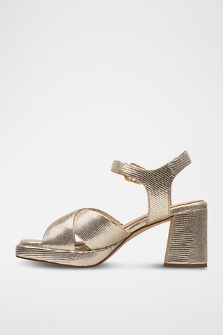 Sandales compensées en cuir Ritzy75 - Doré